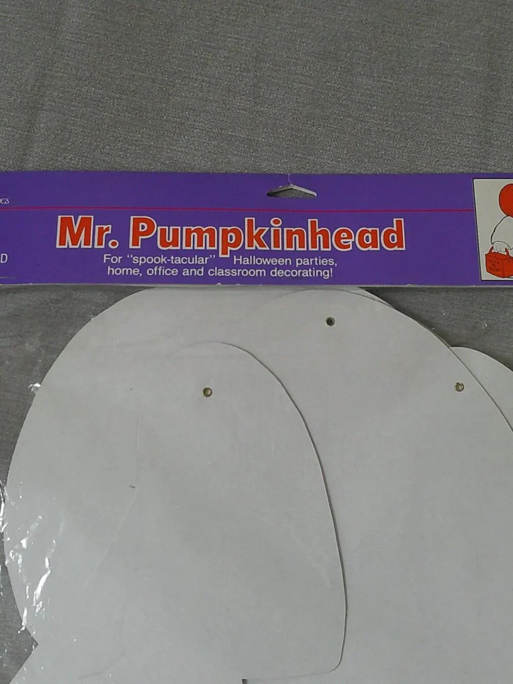 Vintage 1989 American Greetings Mr. Pumpkinhead Jointed Cardboard Cutout